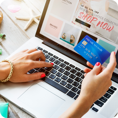 Woman buying online ecommerce