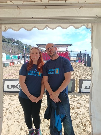Annie and Ed volunteering