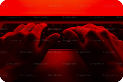Typing hands on keys