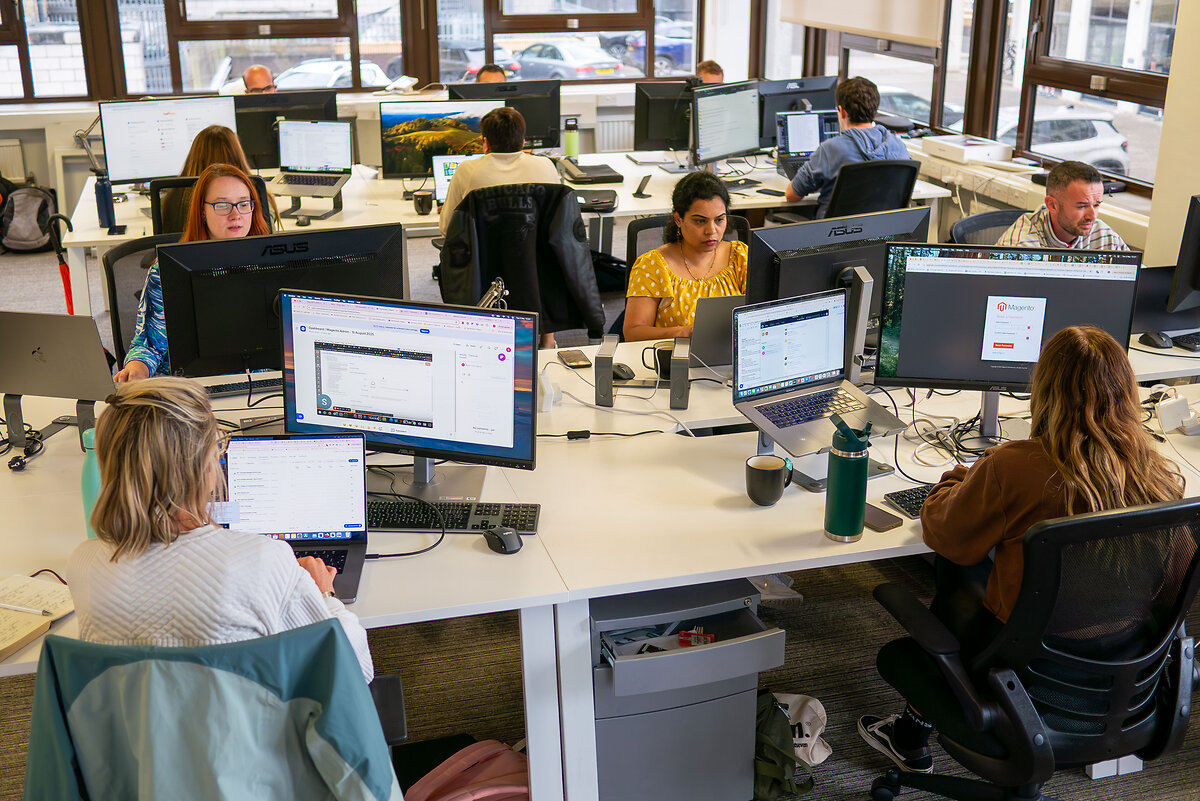 People working on computers
