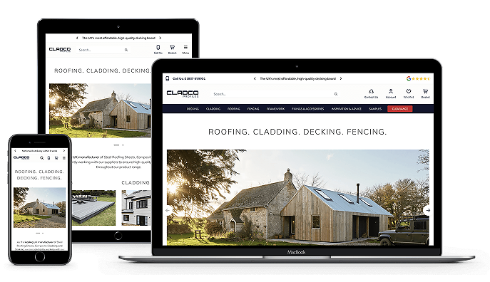 Cladco designs on mobile, tablet and laptop devices