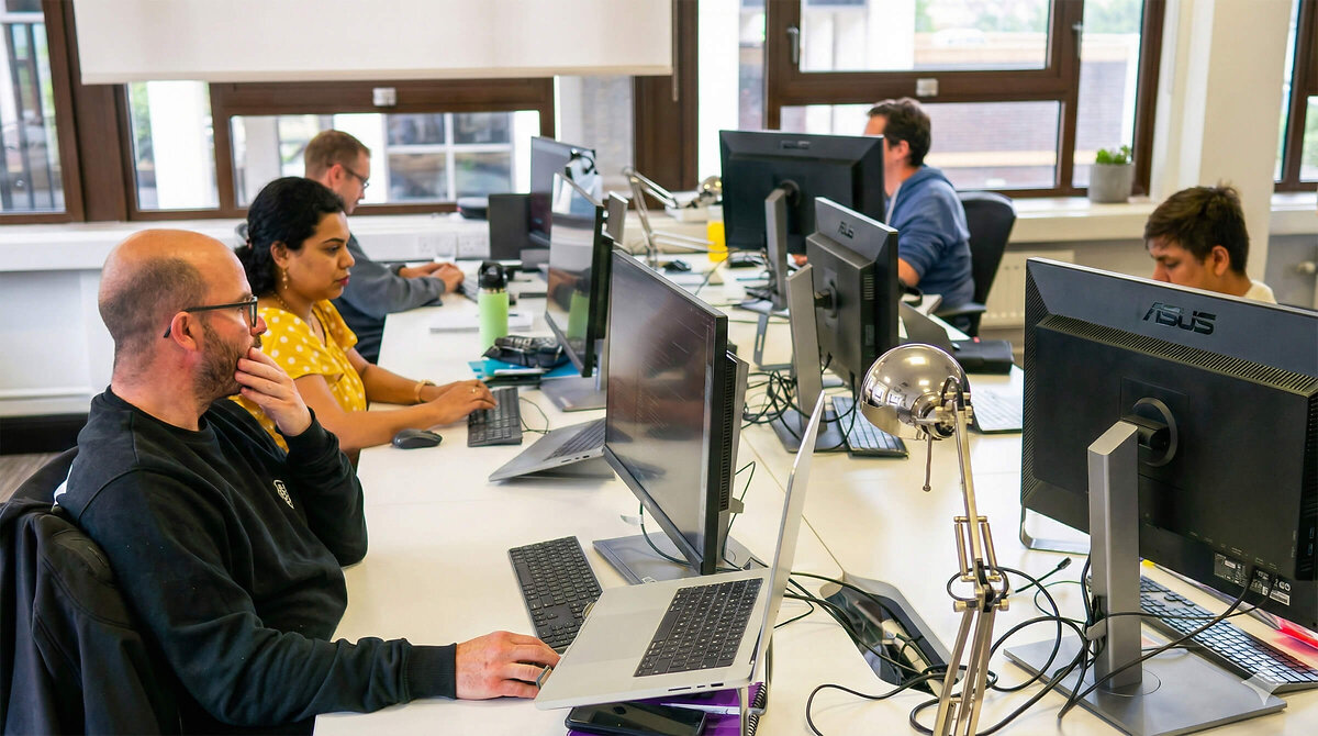 Envisage developers working on their computers in the office