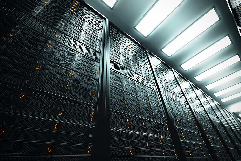 close up of servers