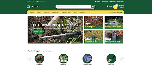 Put Down Roots webpage with gardening images