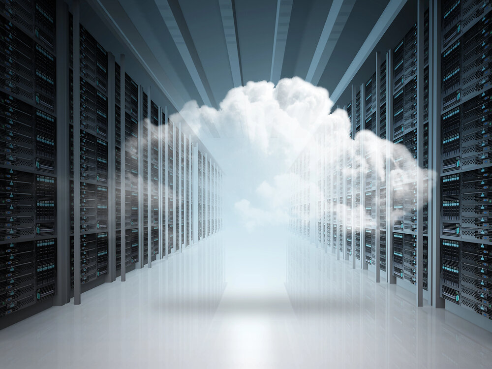 cloud in server room - cloud hosting