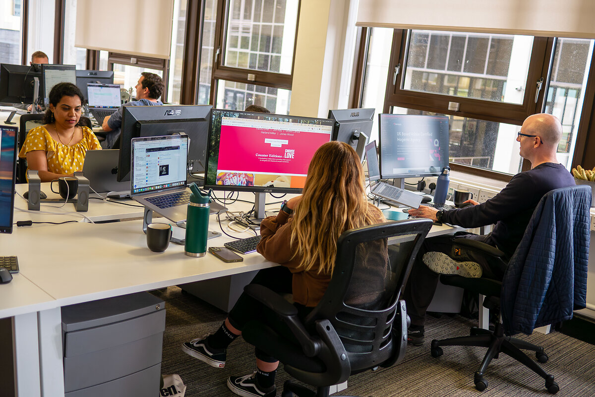 Envisage developers working on their computers in the office