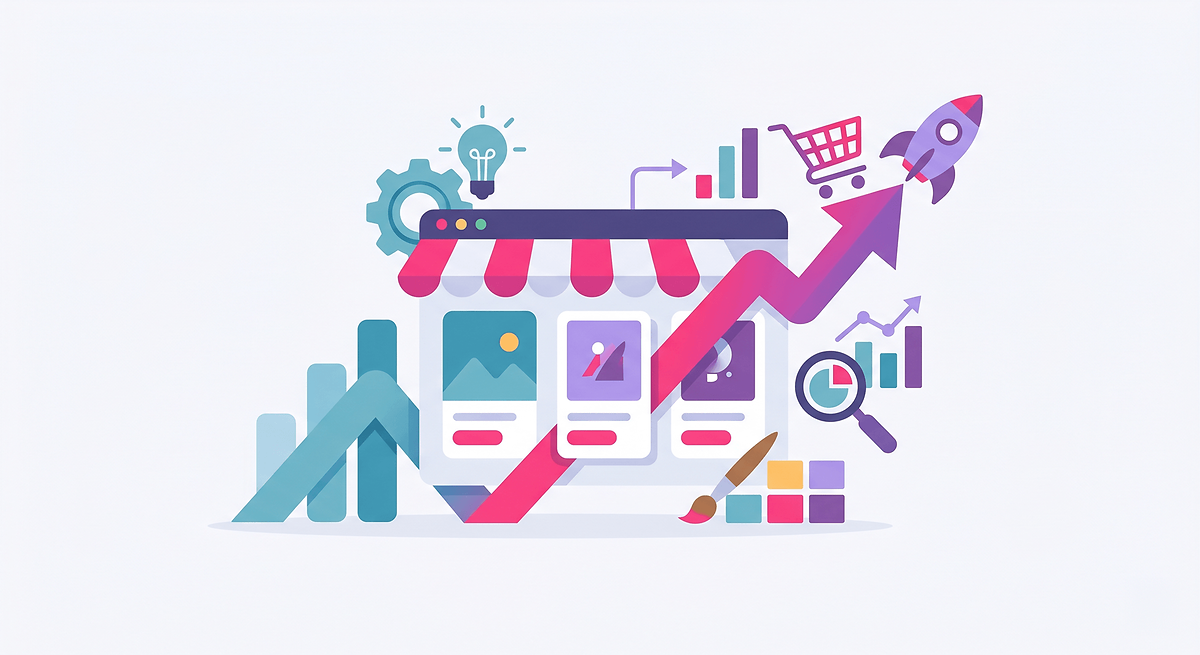 Big Commerce Web Design Illustration